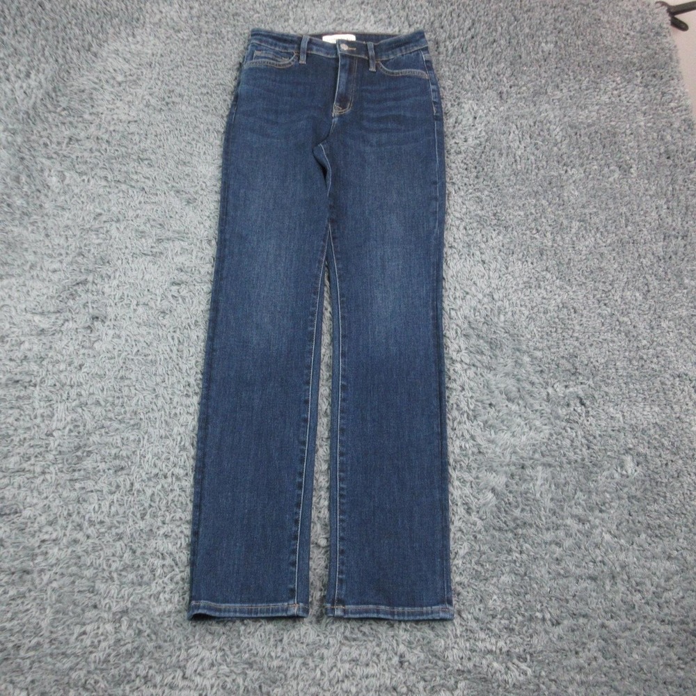 Bridge By Gly Jeans Womens 6 Blue Dark Wash Mid Rise Straight Stretch 27x32.5*